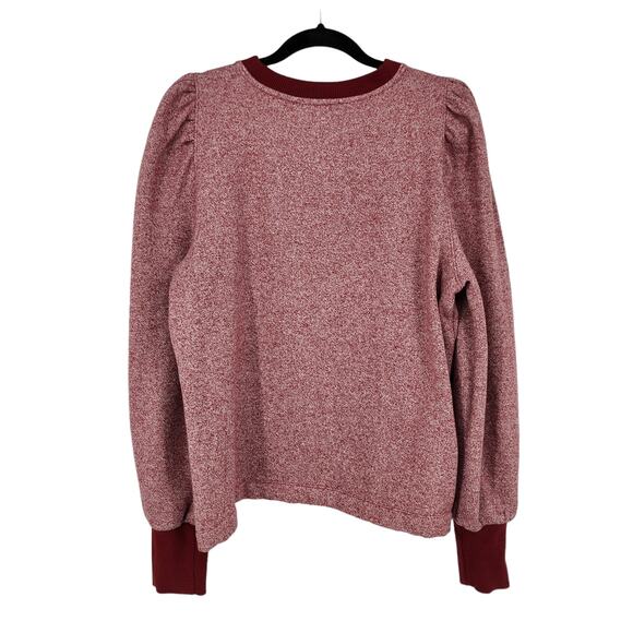 Ann Taylor Loft Marled Red Cotton High Neck Long Sleeve Sweater Top Size Large - Picture 4 of 4